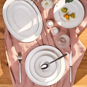 Resim Emsan Alicia Fine Bone 60 Parça 12 Kişilik Yemek Takımı Yuvarlak Platin 600.15.01.2582 