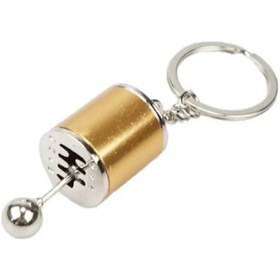 Resim Oto Araba Anahtarlık Vites Metal Sarı 