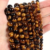 Resim AAA Sınıfı 4-12mm Doğal Sarı Kaplan Gözü Taş Boncuklar - Altın Kahverengi & Siyah Çizgili Gevşek Spacer Boncuklar DIY Takı Yapımı, Bileklikler, Kolyeler için - Erkekler İçin Cilalı Pürüzsüz Değerli Taşlar Hediye ve Aksesuarlar, Takı Yapımı için Doğal Taş Boncuklar, Erkek Bilezik Komponentleri, Göz Alıcı Boncuk Tasarımı 