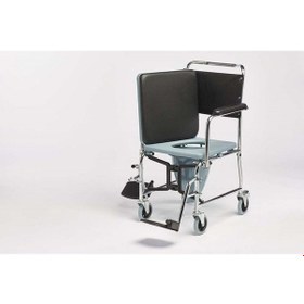 Resim Klozetli Tekerlekli Banyo ve Tuvalet Sandalyesi 