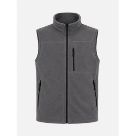 Resim Bizim Terzi Dsnm Füme Yelek 3 Cepli Tam Fermuarlı Slim Fit Anti Pilling Tüylenme Yapmaz Hava Geçirmez Soft Shell Polaryelek 