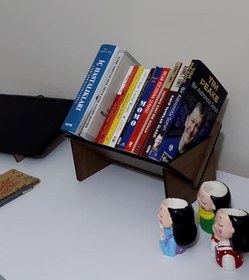 Resim Ahşap Masaüstü Kitaplık Mini Raf Masaüstü Kitap Düzenleyici Organizer 34 cm ve 50 cm (34 cm) 