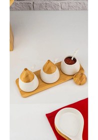 Resim Zenith - 3'lü Baharat Seti Kaşıklı Beyaz 
