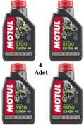 Resim Motul 5100 10W-40 Motosiklet Yağı 4T Motor Yağı 1 Litre (4 Adet) 