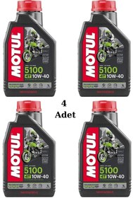 Resim Motul 5100 10W-40 Motosiklet Yağı 4T Motor Yağı 1 Litre (4 Adet) 