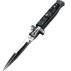 Resim John Connely Italyan Stiletto Yeşil Çakı Düğmeli Autdoor 21 cm 