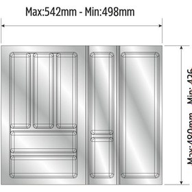 Resim Mutfak Çekmece Içi Düzenleyici, Kaşıklık 54cm X 48cm Yanlar Ve Boydan 4cm Kesilebilir, Antrasit Antrasit 