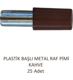 Resim Plastik Metal Başlı Raf Pimi Kahve 25 adet 