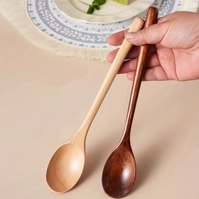 Resim 1 Adet Ekstra Uzun Saplı Kaşık - Dayanıklı Servis, Pişirme, Çorba ve Tatlı Mutfak Aleti - Ev, Restoranlar, Kampçılık, Fırınlar İçin - Profesyonel & Ev Şefleri için Sağlam Ahşap Kaşık, Parlak Yüzeyli, Pürüzsüz Bitim, Kamp Temel Ekipmanı, Klasik Tasarım, Sürdürülebilir Malzeme, Açık Hava Tutkunları 