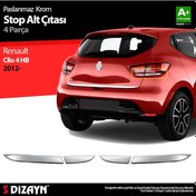 Resim S-dizayn Renault Clio 4 Hb Krom Stop Alt Çıtası 4 Prç 2012-2019 