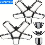 Resim LED Garaj Işığı AC175-265V 45/60/80W E27 Soket Soğuk Beyaz Sıcak Beyaz Süper Parlak Ayarlanabilir Katlanabilir Panel Tavan Işığı Açık Garaj Atölyesi Depo Endüstriyel Bodrum Modern Aydınlatma Ticari Aydınlatma 