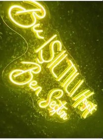 Resim Bu Işıltılı Hayatı Ben Seçtim Yazılı Neon Led Aydınlatma Tabela Güzellik Merkezi Dekorasyon 80x40 Cm Sarı, ışıktıtek 