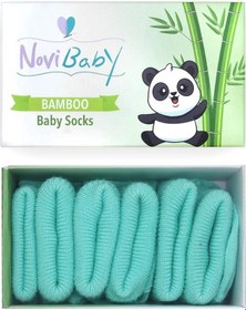 Resim Novibaby 3'lü Bambu Yenidoğan Bebek Çorabı I Sea Green I 0-6 ay "Karışık Renkli" 
