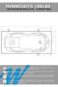 Resim Waterway Mınnesota Jakuzi 180x80 H:55(bonus Sistem/gövde Metal Ayak Ön Panel Yan Panel Hidromasajlı Küvet ) 