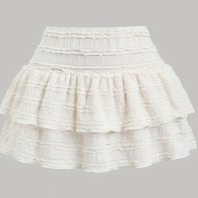 Resim Kadın Siyah Ruffled Mini Etek - Rahat A-Line Mini Etek Yan Yırtma, Hafif Yaz Etek Tatil, Plaj ve Rahat Giyim, Tatil Etek | Ruffled Hem Etek | Hafif Etek 