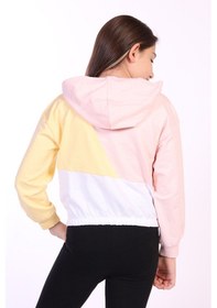 Resim Toontoy Kız Çocuk Garnili Kapüşonlu Sweatshirt Pudra 