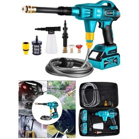 Resim Dragro Alman DRG-999XS Mavi X-series 999 VF 20 Ah 100 Bar Kömürsüz Motor Şarjlı Oto Yıkama Makinesi Çift Akülü 