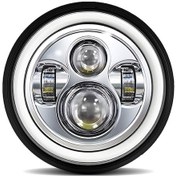 Resim Youtek 7 İnç Araba/motosiklet Led Farı Tam Daire Melek Gözü - Beyaz Uzun/yakın Işık, Drl Ve Sarı Sinyal Işığı, H4 Bağlantı, 1 Adet 