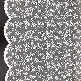 Resim Özel Örme Dokulu Dantel Tül Perde , 350x250, Sık Pile, 1/3 