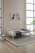 Resim Unimet Alchera Daybed Tek Kişilik Sedir Metal Karyola Beyaz 