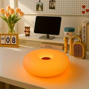 Resim Portakal Donut Masa Lambası - Ayarlanabilir Parlaklık, USB Güçlü ve Şarj Edilebilir, Dokunmatik Kontrol - Gece Masaları, Masa, Oturma Odaları, Yatak Odaları ve Ev Ofisleri için Mükemmel. 