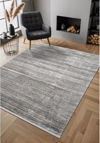 Resim Cosmos Cs002a Gri Halı Modern Detaylı Pamuk Taban Viskon Tozuaz Salon Yatak Odası Koridor Halısı-673 Gri 