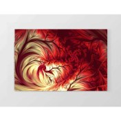 Resim Deniz Çerçeve Kırmızı Ateş Agacı Tablosu-Çerçevesiz - 50 x 90 cm 