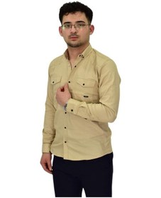Resim Erkek Spor Likralı Gömlek Bgl-st04343 Bej 