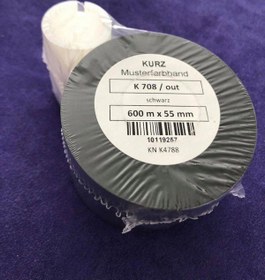 Resim Kurz K 708 \u002F Out Siyah Wax Ribon 600m x 55mm - Termal Baskı Kağıdı Wax Ribbon 