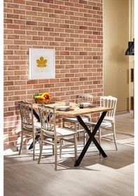 Resim Açık Ceviz Matrix Maxima Miray Mutfak Masa Takım 