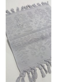 Resim El Bağlamalı Saçaklı El Havlusu 50x90 Cm Gri 
