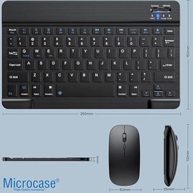 Resim Microcase Xiaomi Poco Pad M1 12.1 inch ile uyumlu Türkçe Bluetooth Klavye+Mouse+Tablet Standı Beyaz AL5166 