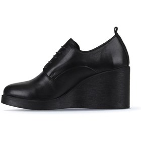 Resim Bueno Shoes Siyah Deri Kadın Dolgu Topuklu Ayakkabı 01wz8300 
