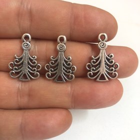 Resim Yeni Yıl Serisi -Antik Gümüş Kaplama -Büyük Çam Ağacı 