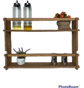 Resim RealWood Ahşap Dekoratif Çocuk Odası, Mutfak, Banyo Rafı Ve Montessori Kitaplık Raf 2'li 55 Cm. 