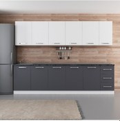 Resim Minar 290 Cm Mutfak Dolabı Beyaz Antrasit 290-A2 Beyaz 