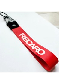 Resim Recaro Kırmızı Bez Oto-moto Anahtarlık Kaliteli Aksesuar 19cm Kumaş Anahtarlık 