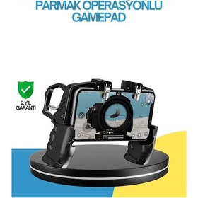 Resim Ceylan Adam Dört Parmak Destekli Mobil Gamepad Tetikli Oyun Kontrolcüsü 