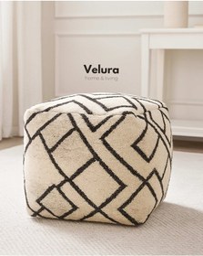 Resim Waylon Ivory Black - Puf Ekru 