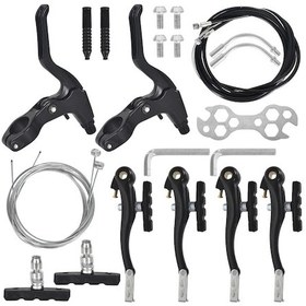 Resim Dashanshop Siyah Alüminyum Alaşım V-fren Seti Tam Bisiklet Fren Sistemi Kollari Kablosu Ve Aparatlari İle Dag Yol Ve Hibrit Bisikletler Için Black Altın 