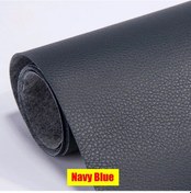 Resim Kendinden Yapışkanlı Deri Yama Kanepe Tamir Yenileme Deri Etiket Mobilya Masa Navy Blue 25x60cm 