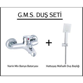 Resim Gms Nrn103 Narin Mix Banyo Bataryası + Hattuşaş Yst510 Duş Seti 