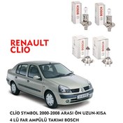 Resim CLİO SYMBOL 2002 MODEL ÖN UZUN-KISA 4 LÜ FAR AMPÜLÜ TAKIMI BOSCH 