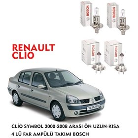 Resim CLİO SYMBOL 2002 MODEL ÖN UZUN-KISA 4 LÜ FAR AMPÜLÜ TAKIMI BOSCH 