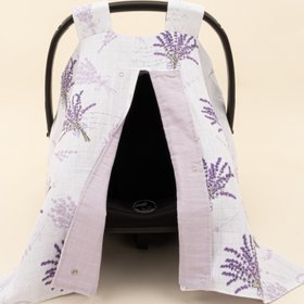 Resim Puset Örtüsü - Çift Taraflı - Lila Muslin - Lavanta 