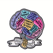 Resim BKBKAAK ADHD Awareness Enamel Brooch Badge - İlham Verici Mesajlarla Renkli Eğitici Tasarım, Erkek Giyim, Sırt Çantaları, Hediyeler İçin Dayanıklı Metal Aksesuar (İçerir) 