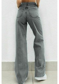 Resim Lavajeans Jordan Füme Likralı Bol Paça Jean - Salaş Wide Leg Kot Pantolon Füme 