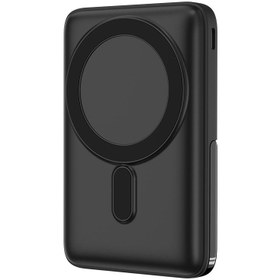 Resim WIWU Wi-P011 Gentleman Serisi LED Işık Göstergeli Standlı Kablosuz Powerbank 10.000mAh 15W Siyah 