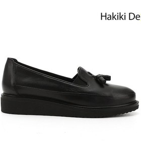 Resim Gönderi R Siyah Dolgu Taban Püsküllü Hakiki Deri Ayakkabı Siyah 