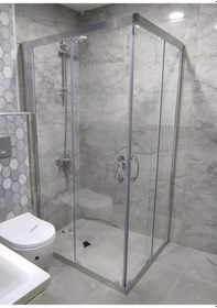 Resim Nokta Duşakabin 100 x 100 Köşeli Teknesiz Cam Duşakabin 6mm Yerli Cam Kalitesi Şeffaf 